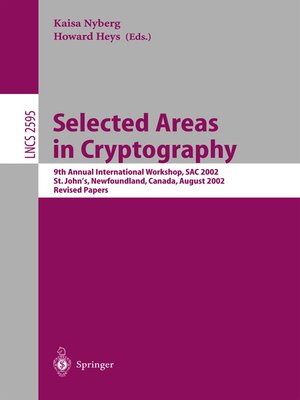cover image of Selected Areas in Cryptography
